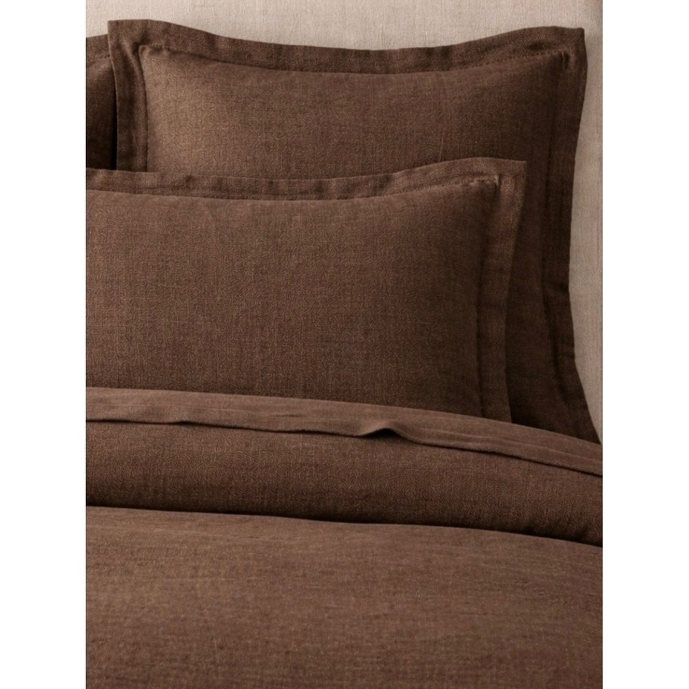 Restoration Hardware Brown Linen Euro Shams and Pillowcases